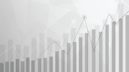 Business candle stick graph chart of stock market investment trading on white or gray background.Bullish point, Trend of graph. Eps10 Vector illustration. 