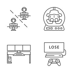 Esports linear icons set