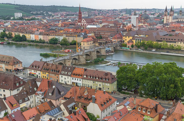 Obraz premium Wurzburg, Germany - located on the Main river and popular tourist destination, Wurzburg is a wonderful city which displays a Unesco World Heritage Old Town