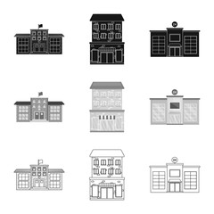 Vector design of municipal and center symbol. Collection of municipal and estate   stock symbol for web.