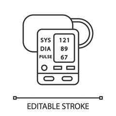Fototapeta premium Digital upper arm blood pressure monitor linear icon