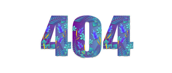404 error page design concept. Floral ornament. Beautiful flowers
