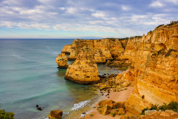 marinha beach lagoa in Algarve Portugal