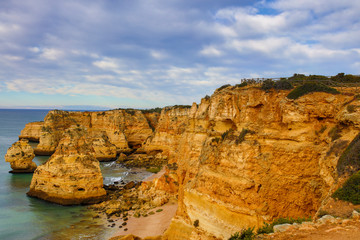 marinha beach lagoa in Algarve Portugal