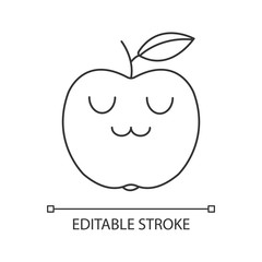 Apple cute kawaii linear character