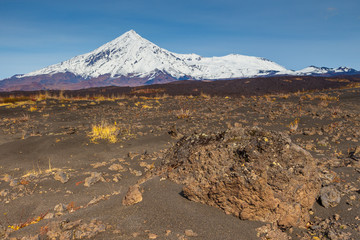 Mount Ostry Tolbachik, the highest point of volcanic complex on the Kamchatka, Russia.