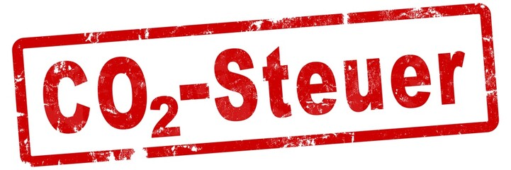 nlsb333 NewLongStampBanner nlsb - german text - CO2-Steuer: - Stempel / einfach / rot / Vorlage - Seitenverhältnis 3:1 - 3zu1 - new-version - xxl g7635 © fotohansel