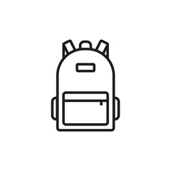 Backpack icon. Line style. Vector.