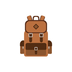 Backpack illustration. Flat design. Vector.