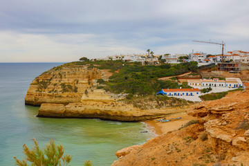 marinha beach lagoa in Algarve Portugal