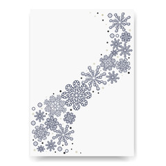 Abstract blurred gradient mesh background with white snowflakes with shadow