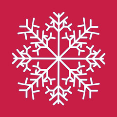 Snowflake isolated icon and sign design on red background