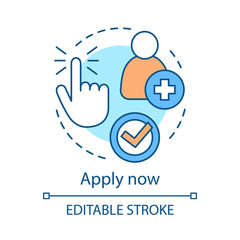 Apply now concept icon.