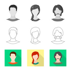 Vector design of professional and photo symbol. Collection of professional and profile stock vector illustration.