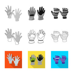 Isolated object of silhouette and safety icon. Set of silhouette and comfort stock symbol for web.