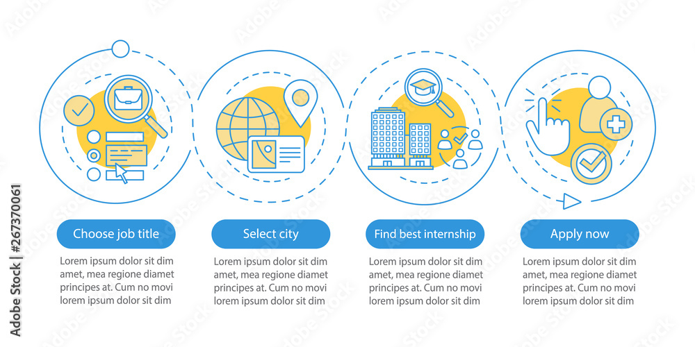 Poster internship program vector infographic template