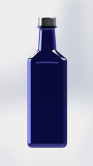 Glass rectangle bottle 3D render big picture