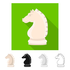 Vector design of knight and horse icon. Collection of knight and white vector icon for stock.