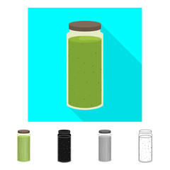 Vector illustration of smoothie and seaweed logo. Collection of smoothie and superfoods stock vector illustration.