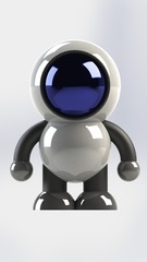 Cute space robot big eye 3D render