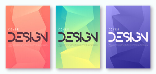 Set of minimalist gradient geometric cover design.