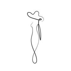 Single line female silhouette
