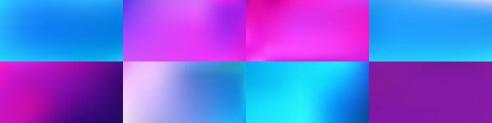 Obraz premium Set of Smooth abstract colorful mesh backgrounds Vector design
