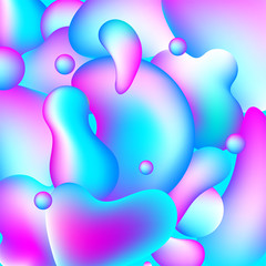 Liquid shapes neon background