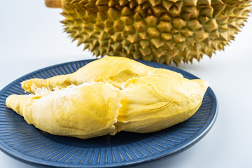 Delicious fruit durian on white background