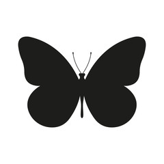 Butterfly icon or silhouette. Vector illustration. 