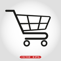 Shopping Cart Icon, flat design best vector icon