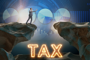 Businessman in tax payment concept