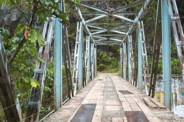 countryside metallic bridge