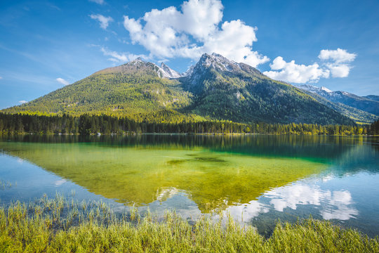 Lake Hintersee in summer, Bavaria, Germany