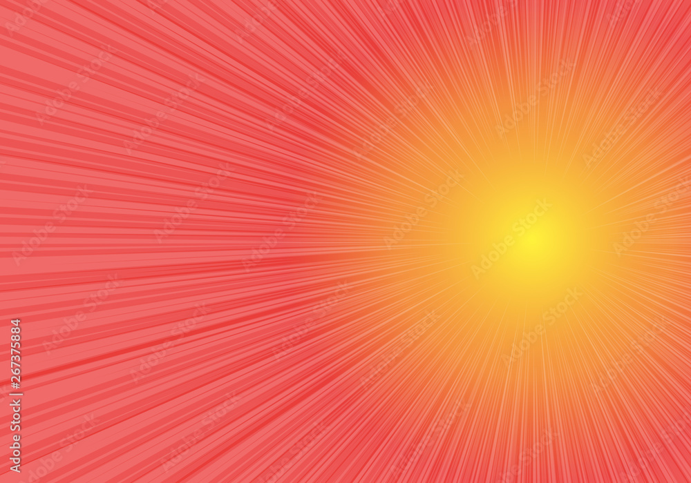 Poster radial zoom speed side on red yellow gradient background vector illustration.