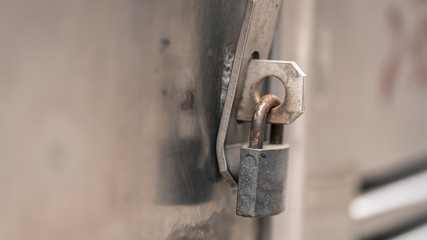 Locked Metal Key On Door