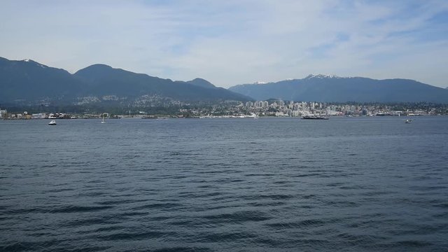 A seaplanes are touching down to the sea. Burrard Inlet Vancouver BC Canada   6