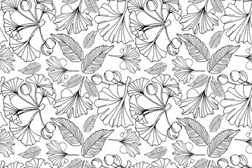 Ginkgo leaves pattern background