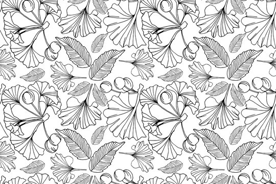 Ginkgo leaves pattern background © Анна Якунина