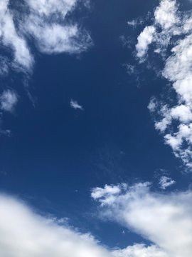 white clouds on the blue sky