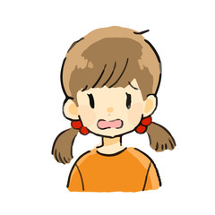表情　女の子　困る