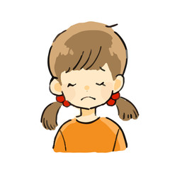 表情　女の子　困る