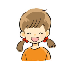 表情　女の子　笑顔