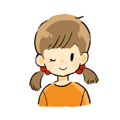 表情　女の子　笑顔