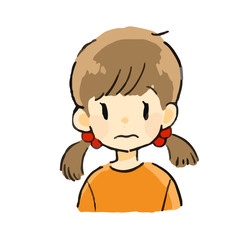 	表情　女の子　困る