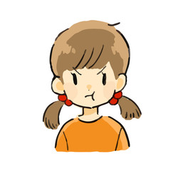 表情　女の子　怒る