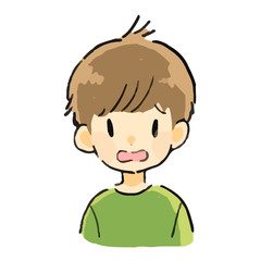 表情　男の子　困る