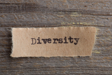 The word Diversity typed on a piece of paper - concept for a variety