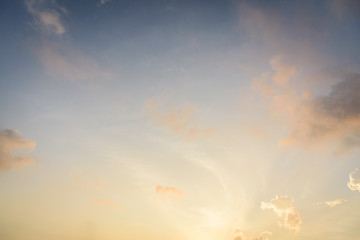 Fototapeta premium The nature of blue sky with cloud and sunrise in the morning.