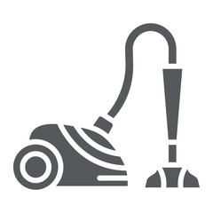 Vacuum cleaner glyph icon, appliance and home, hoover sign, vector graphics, a solid pattern on a white background.